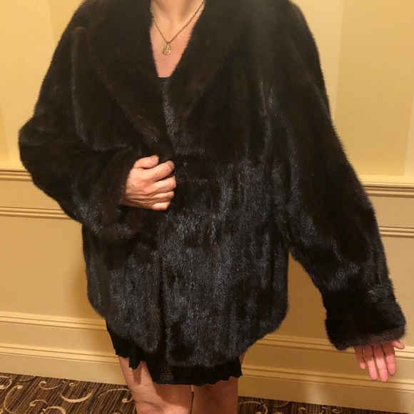 Black full skin mink jacket